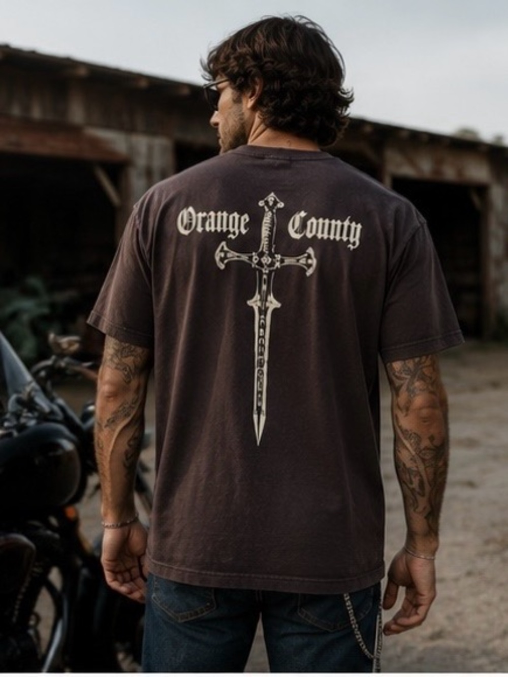 Orange County Choppers OCC Vintage Y2K Dagger Graphic Biker T-Shirt Men’s L